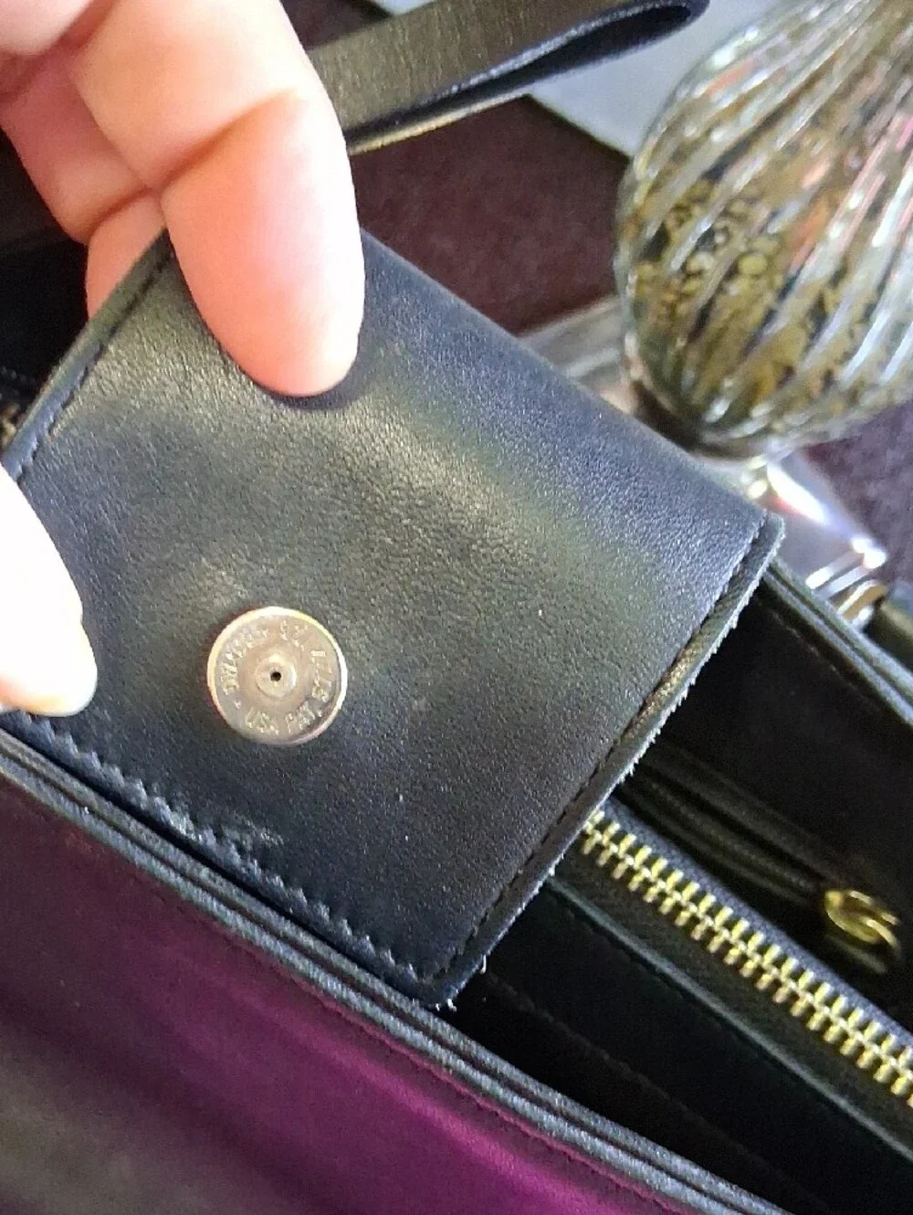 Coach Black Leather Satchel with Silver Hardware Accents